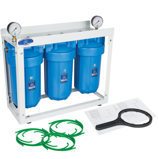 Комплект 3-х копусов Aquafilter HHBB10B на стеллаже